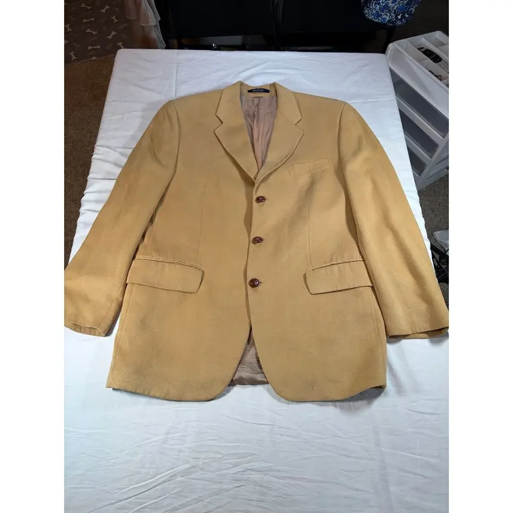 VTG Chaps Ralph Lauren Mens faux suede tan blazer.  Size 46R. Preppy, workwear